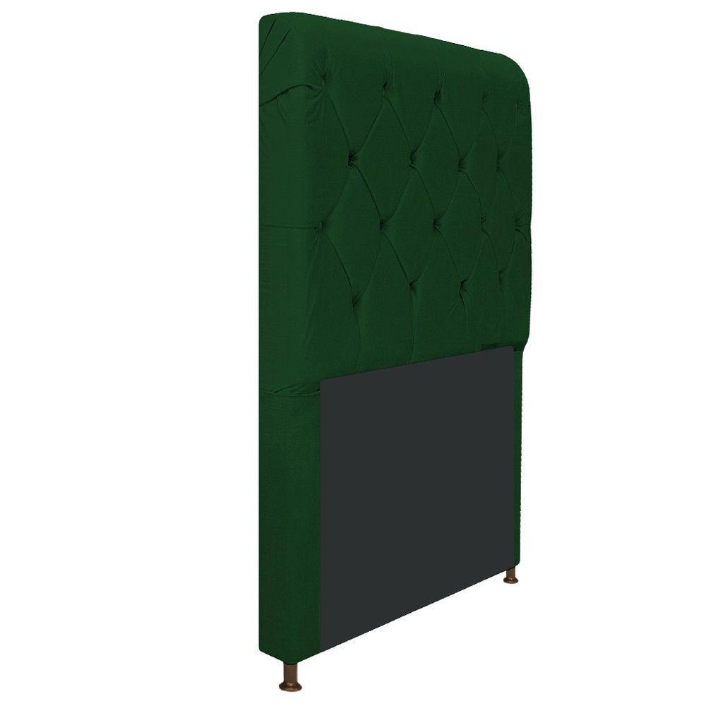 Cabeceira Cristal 90 Cm Solteiro Com Capitonê Suede Verde - 3