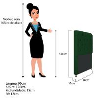 Cabeceira Cristal 90 Cm Solteiro Com Capitonê Suede Verde - 2