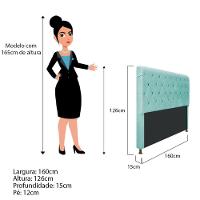 Cabeceira Cristal 195 Cm King Size Com Suede Azul Tiffany - 2