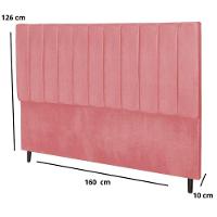 Cabeceira Cama Box Queen 160cm Carla Suede Rosa E Frame - 5