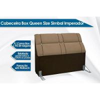 Cabeceira Cama Box Estofada Queen Queen Imperador Suede Cinza/Preto - Simbal - 7