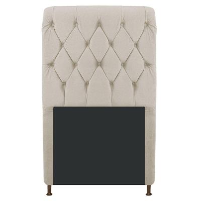 Cabeceira Cristal 90 Cm Solteiro Com Capitonê Suede Bege