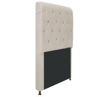 Cabeceira Cristal 90 Cm Solteiro Com Capitonê Suede Bege - 3