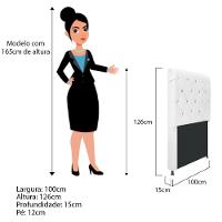 Cabeceira Cristal 100 Cm Solteiro Com Capitonê Suede Branco