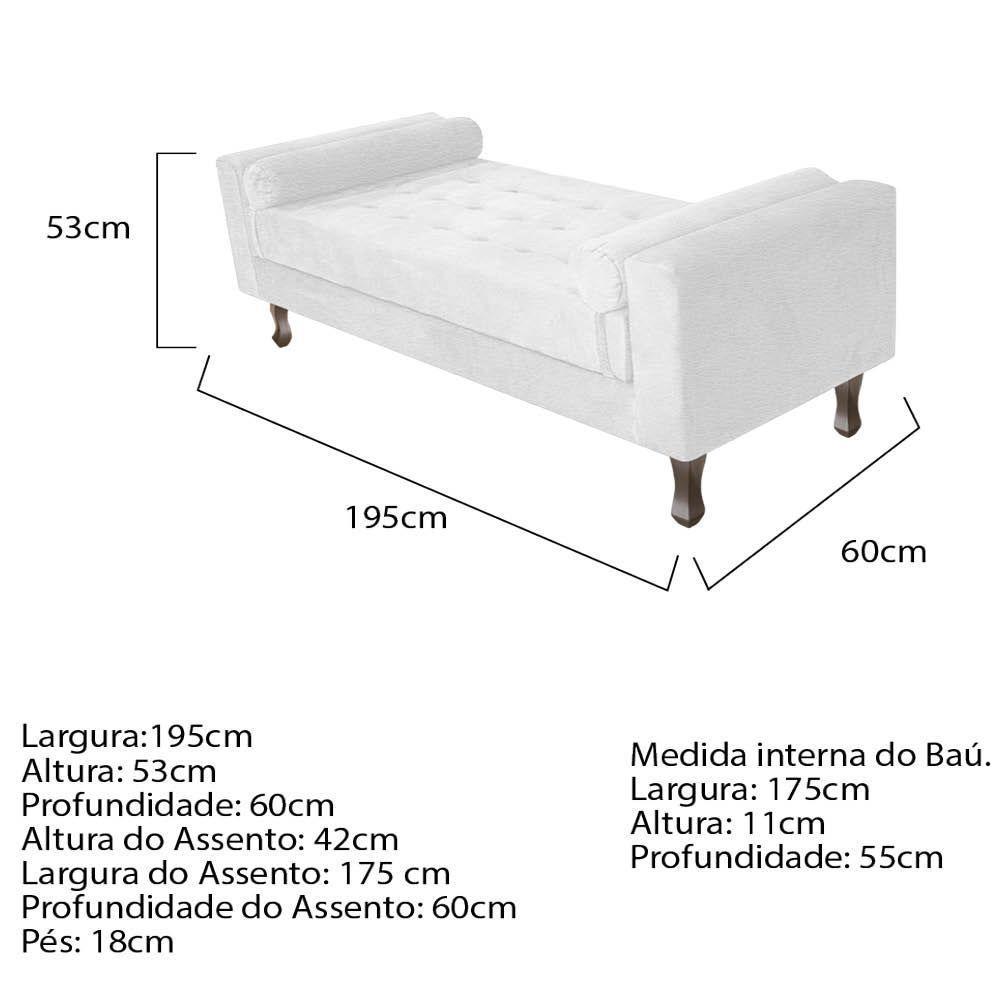Kit Cabeceira Lady Recamier Félix 195cm Branco - 4