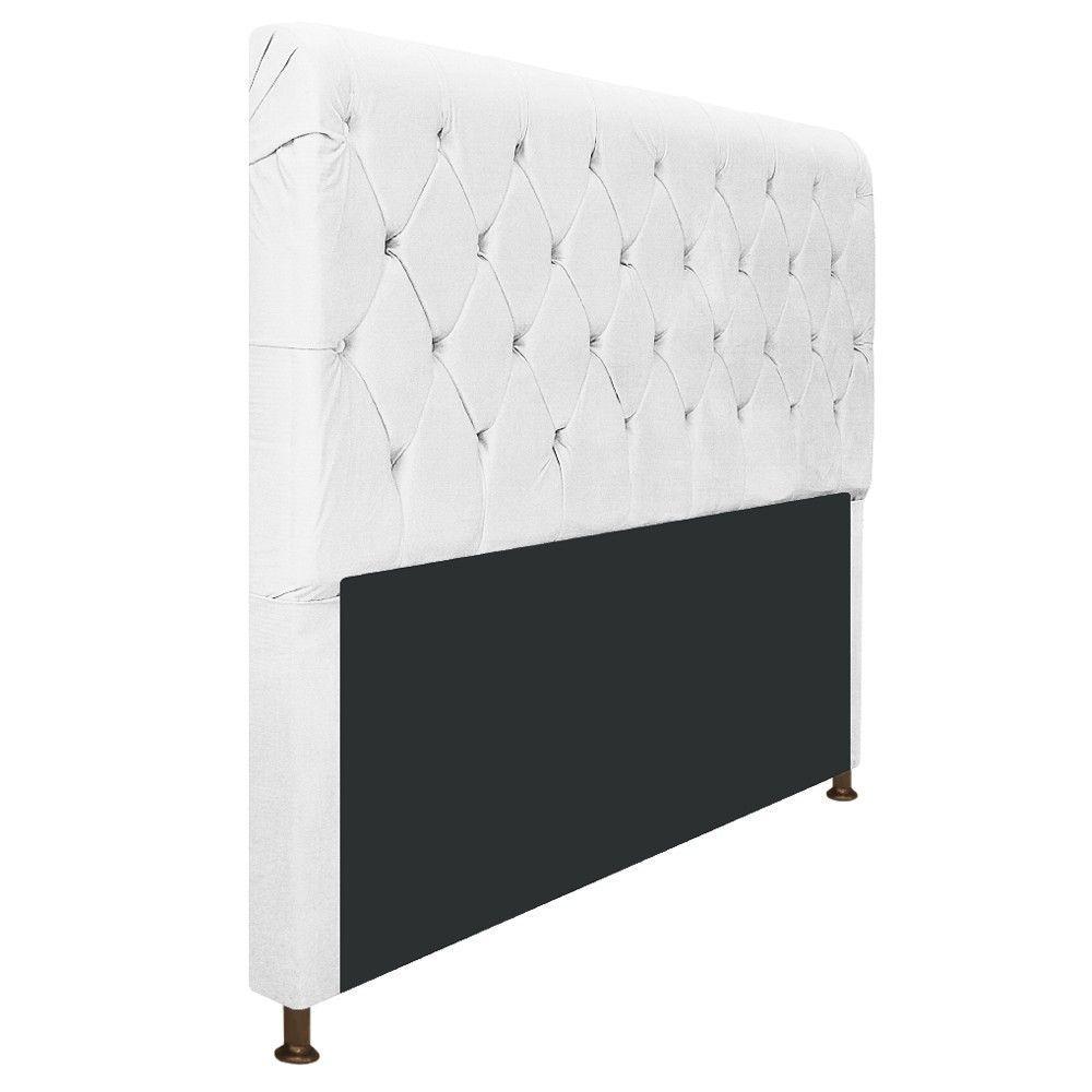 Cabeceira Cristal 195 Cm King Size Com Capitonê Suede Branco - 3