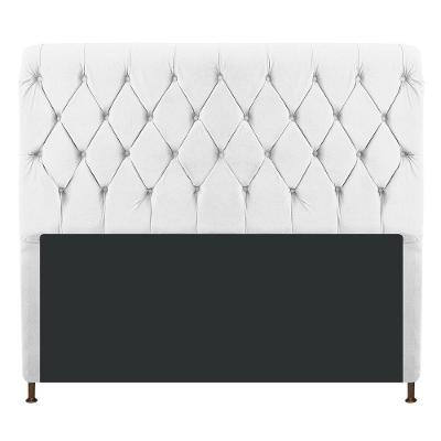 Cabeceira Cristal 195 Cm King Size Com Capitonê Suede Branco