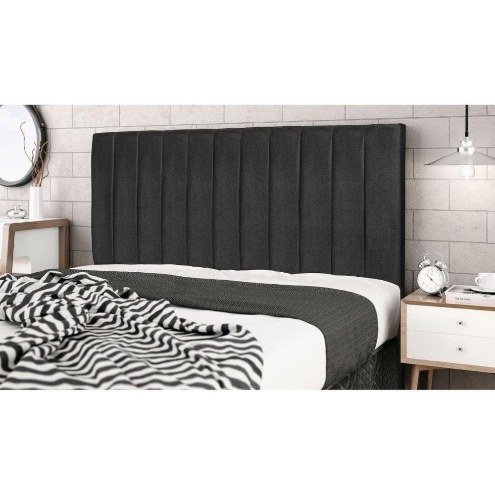 Cabeceira Cama Box King 195 Cm Carla Suede Preto E Frame - 9