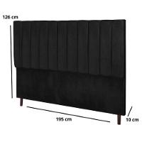 Cabeceira Cama Box King 195 Cm Carla Suede Preto E Frame - 8