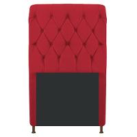 Cabeceira Cristal 100 Cm Solteiro C Capitonê Suede Vermelho - 1
