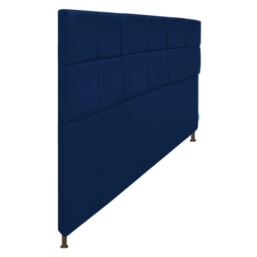 Cabeceira Damares 195 Cm King Size Botonê Suede Azul Marinho - 1