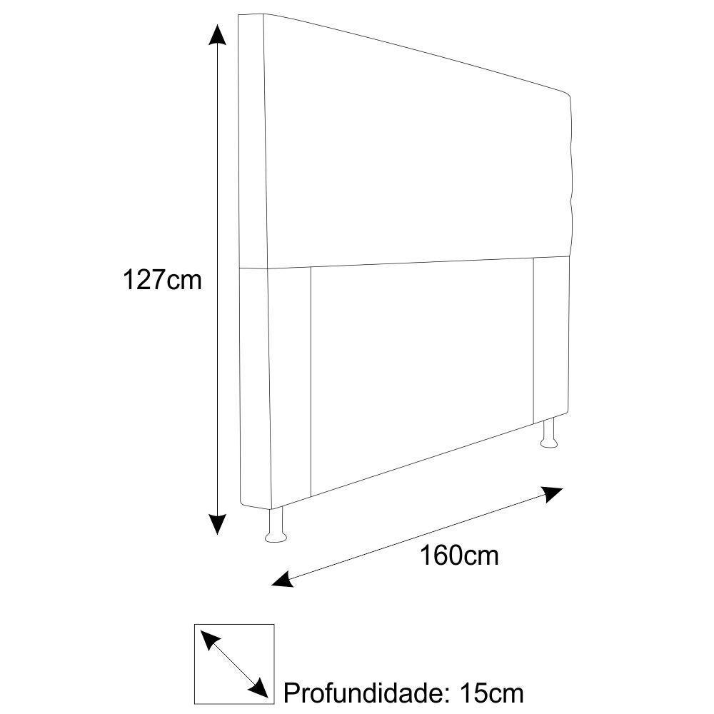 Cabeceira Turim 160 Cm Queen Size Suede Azul Tiffany - 2