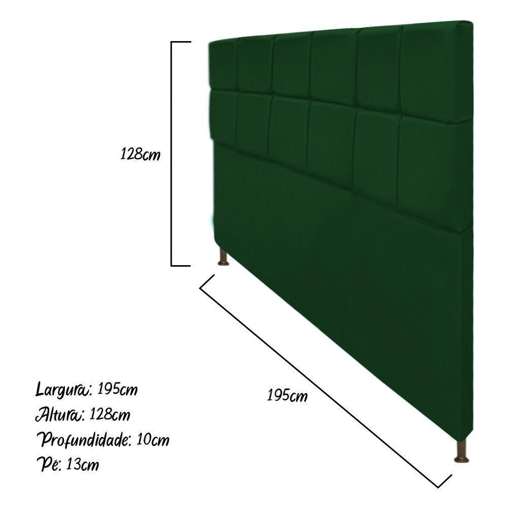 Cabeceira Damares 195 Cm King Size Com Botonê Suede Verde - 4