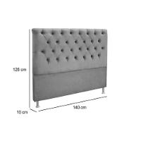Cabeceira Cama Box Estofada Casal Casal Embaixatriz Plus Suede Bege - Simbal