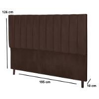 Cabeceira Cama Box King 195 Cm Carla Suede Marrom E Frame - 1
