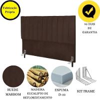 Cabeceira Cama Box King 195 Cm Carla Suede Marrom E Frame - 5