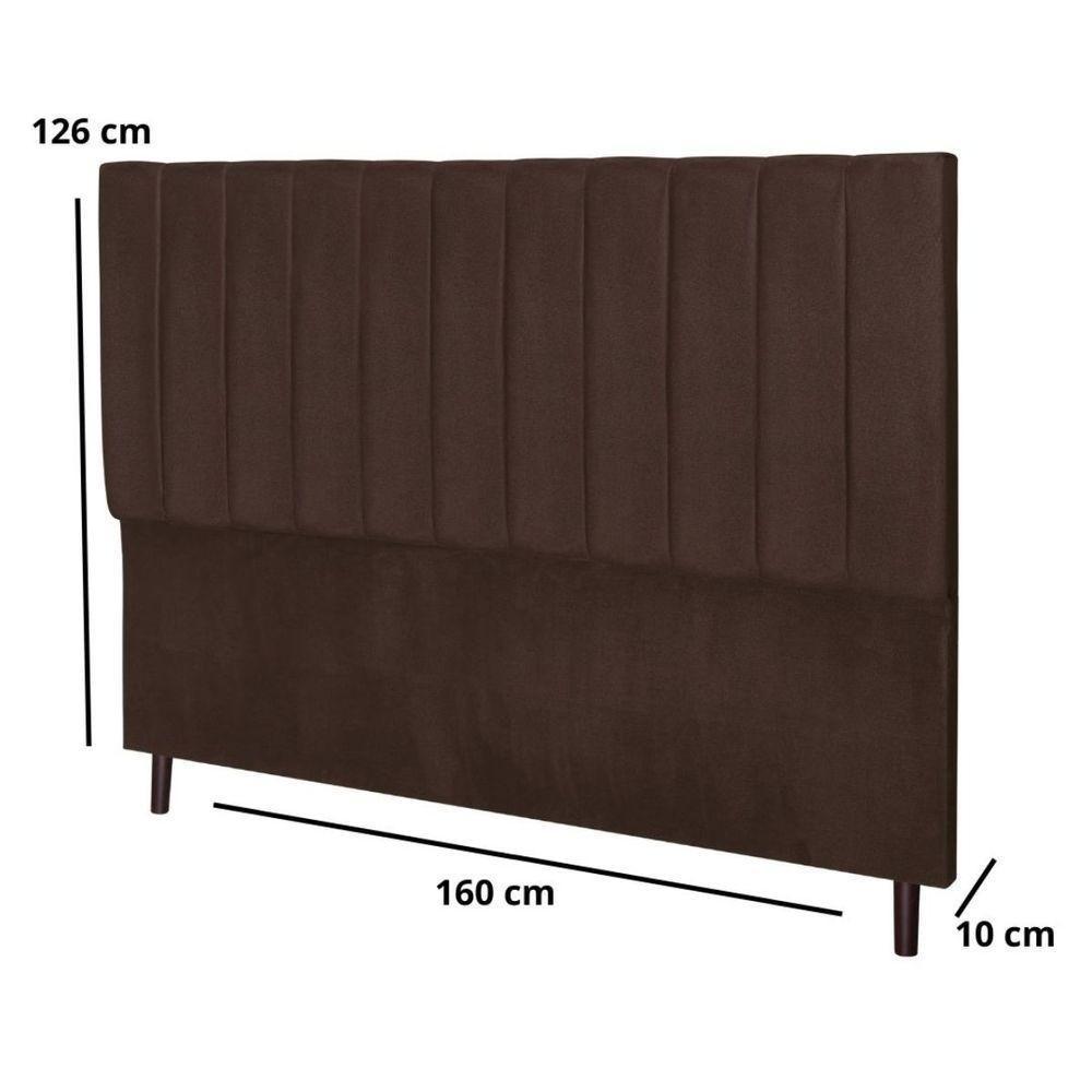 Cabeceira Cama Box Queen 160cm Carla Suede Marrom E Frame - 1