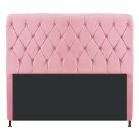 Cabeceira 160 Cm Queen Size Com Capitonê Suede Rosa Bebê - 1