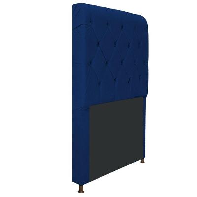 Cabeceira Cristal 100Cm Solteiro Capitonê Suede Azul Marinho