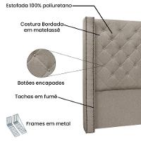 Cabeceira King Size Alteza 195Cm Linho Rústico Areia - 3