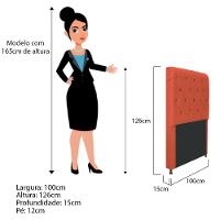 Cabeceira Cristal 100Cm Solteiro C Capitonê Suede Terracota - 2