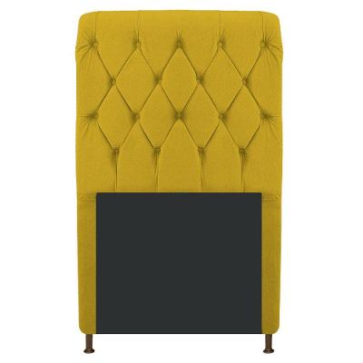 Cabeceira Cristal 90 Cm Solteiro Com Capitonê Suede Amarelo