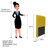 Cabeceira Cristal 90 Cm Solteiro Com Capitonê Suede Amarelo - 2