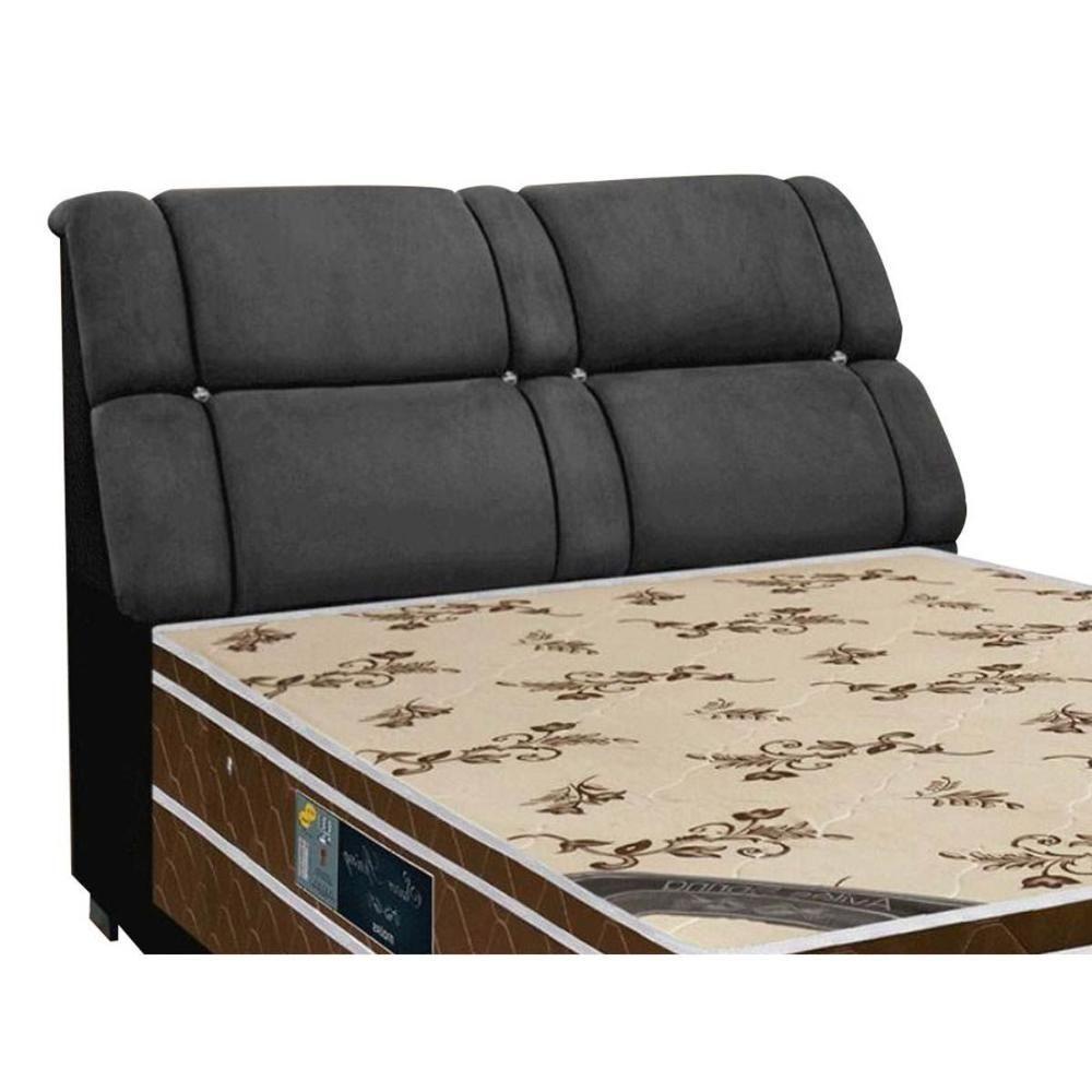 Cabeceira Cama Box Estofada King King Imperador Suede Cinza - Simbal - 1