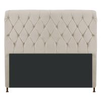 Cabeceira Cristal 140 Cm Casal Com Capitonê Suede Bege - 1