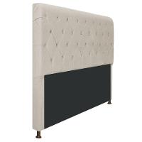 Cabeceira Cristal 140 Cm Casal Com Capitonê Suede Bege - 3