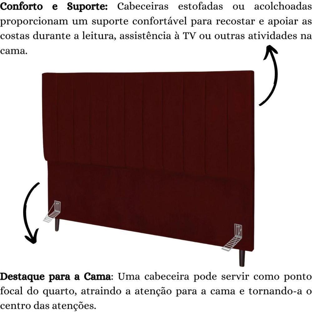 Cabeceira Cama Box King 195 Cm Carla Suede Marsala E Frame - 5