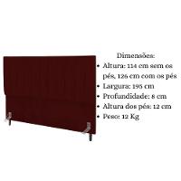 Cabeceira Cama Box King 195 Cm Carla Suede Marsala E Frame - 7