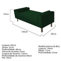 Kit Cabeceira Lady Recamier Félix 140cm Suede Verde - 5