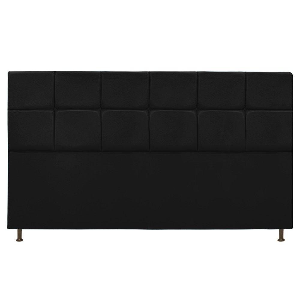 Cabeceira Damares 195 Cm King Size Com Botonê Suede Preto - 1