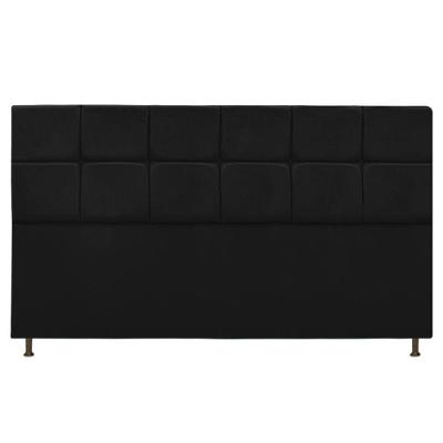 Cabeceira Damares 195 Cm King Size Com Botonê Suede Preto