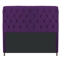 Cabeceira Cristal 160 Cm Queen Size Com Capitonê Suede Roxo - 1