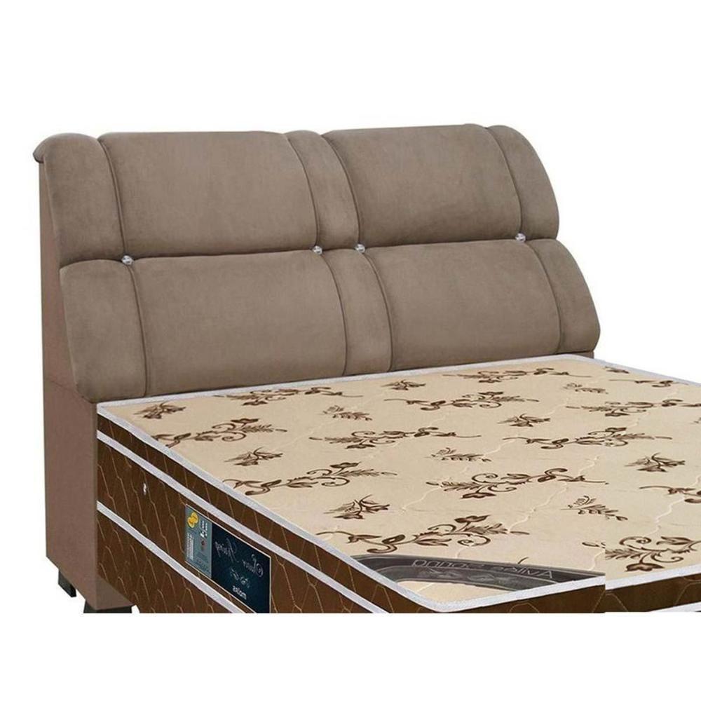 Cabeceira Cama Box Estofada King King Imperador Suede Bege - Simbal - 1