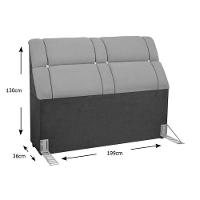 Cabeceira Cama Box Estofada King King Imperador Suede Bege - Simbal - 3