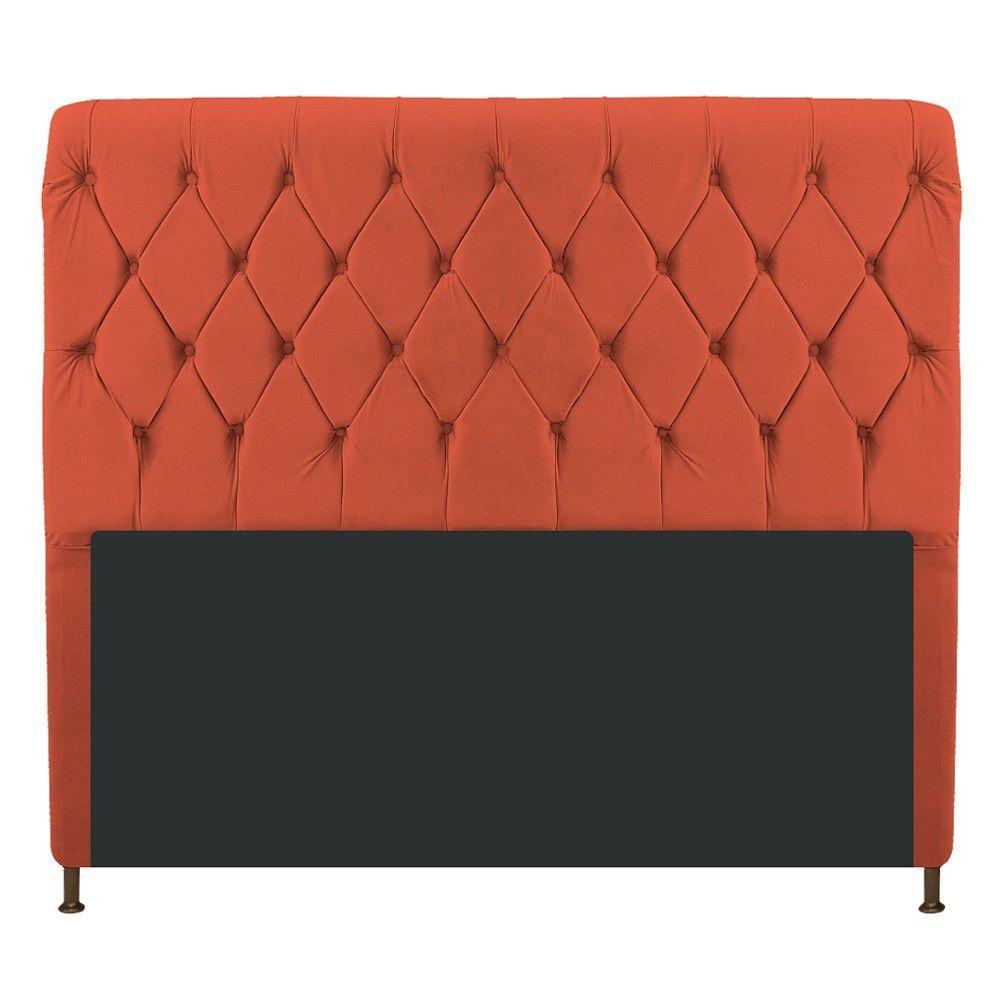 Cabeceira Cristal 195 Cm King Size Capitonê Suede Terracota - 1