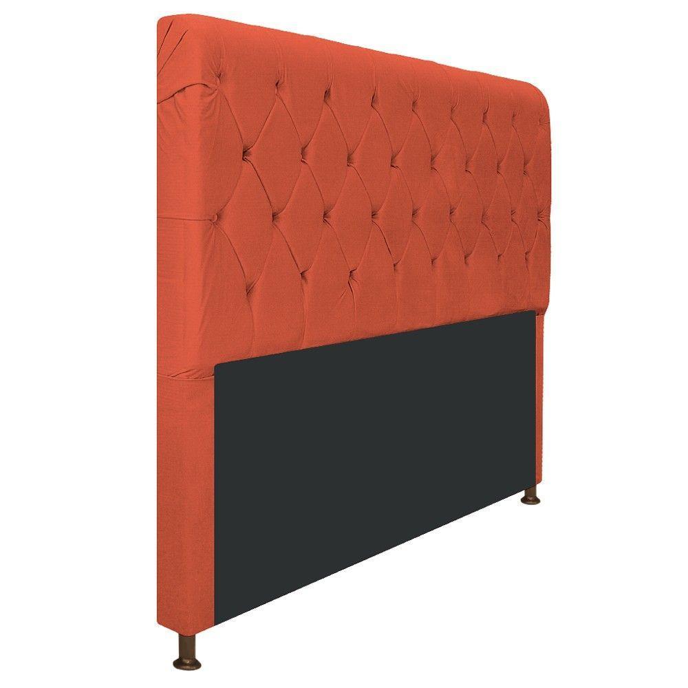 Cabeceira Cristal 195 Cm King Size Capitonê Suede Terracota - 3