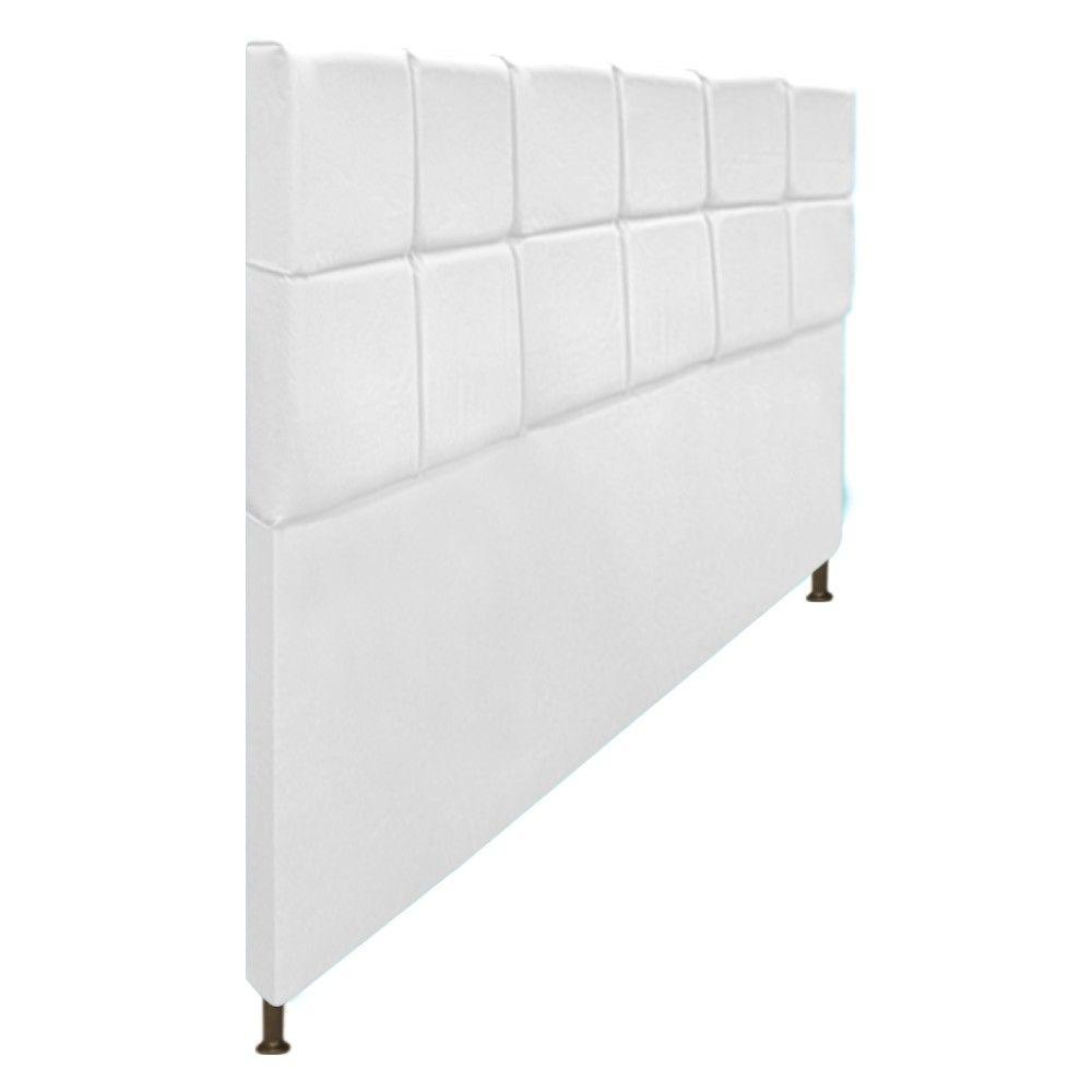 Cabeceira Damares 195 Cm King Size Com Botonê Suede Branco - 2