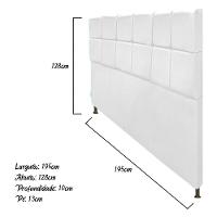 Cabeceira Damares 195 Cm King Size Com Botonê Suede Branco - 1