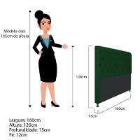 Cabeceira Cristal 160 Cm Queen Size Com Capitonê Suede Verde - 2