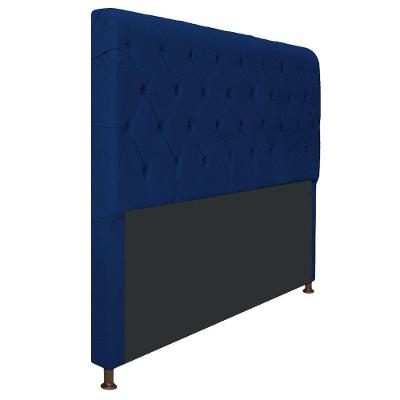Cabeceira 160 Cm Queen Size Com Capitonê Suede Azul Marinho