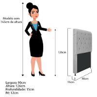 Cabeceira Cristal 90 Cm Solteiro Com Capitonê Suede Cinza - 2