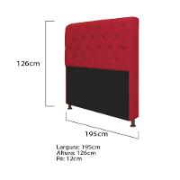 Kit Cabeceira Lady Recamier Félix 195cm Suede Vermelho - 2