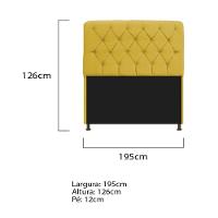 Cabeceira Estofada Lady 195 Cm King Size Com Capitonê Suede - Doce Sonho Móveis Amarelo - 2