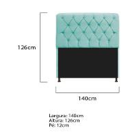 Cabeceira Estofada Lady 140 Cm Solteiro Com Capitonê Suede - Doce Sonho Móveis Azul Tiffany - 2