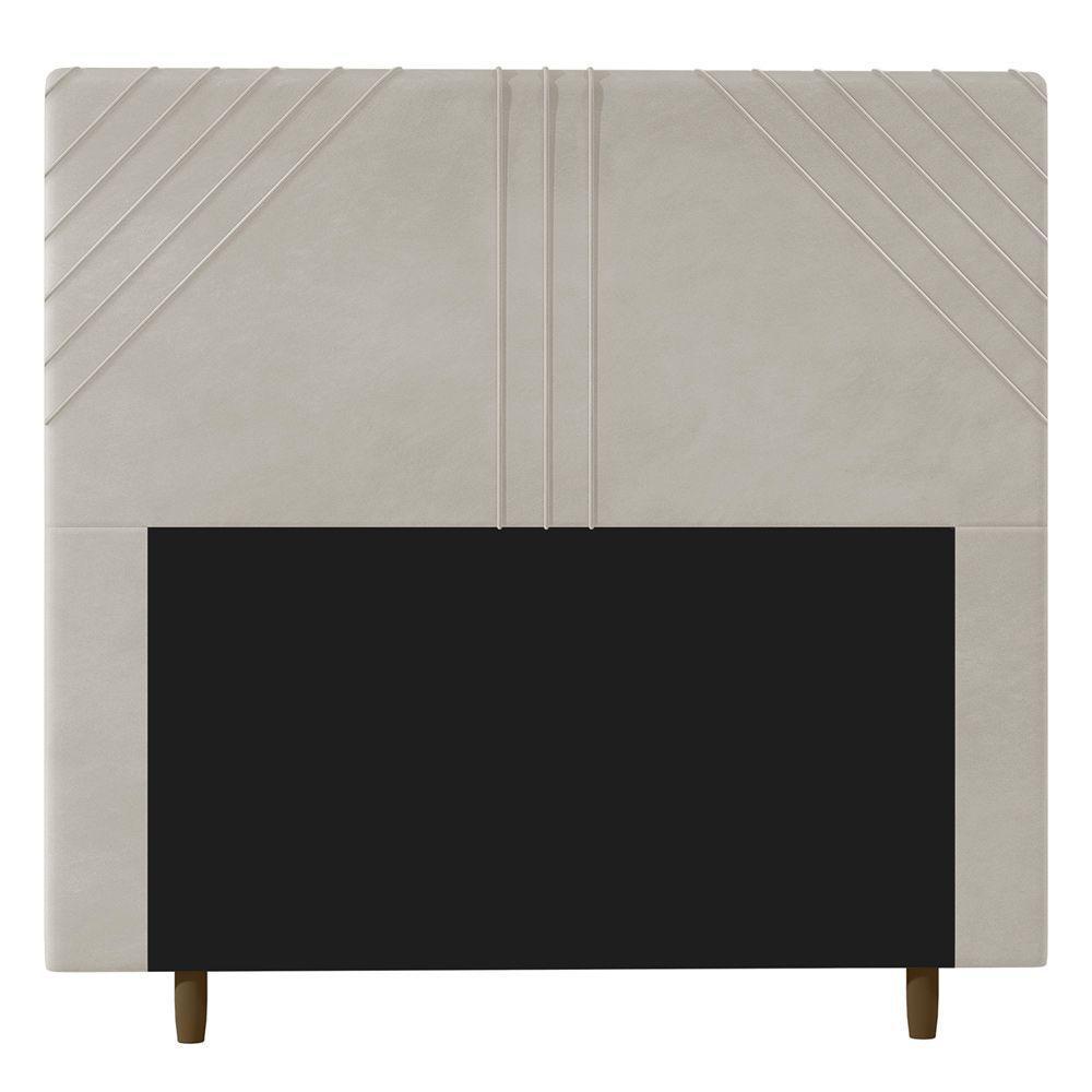 Cabeceira Cama Box Casal Lisboa 140Cm Veludo Bege - Abmaza - 1
