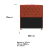Cabeceira Estofada Lady 160 Cm Queen Size Com Capitonê Suede - Doce Sonho Móveis Terracota - 2